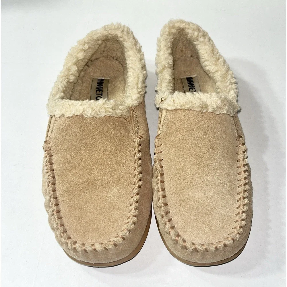 Minnetonka Moccasins Men's‎ 10 Tan Suede Faux Fur Lining 40762 Gorpcore